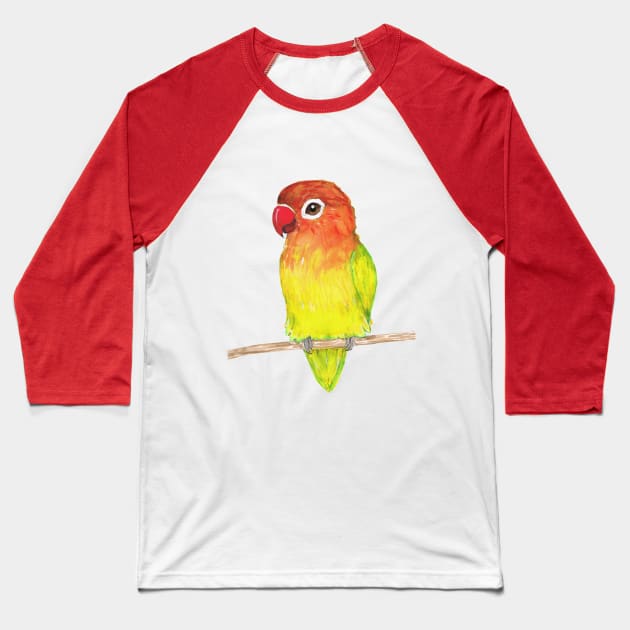 Cute yellow Fischer's lovebird Baseball T-Shirt by Bwiselizzy